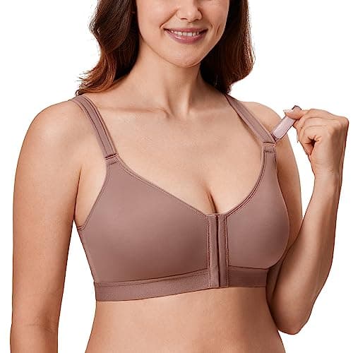 Delimira Women's Front Closure Full Coverage Posture Support Bra