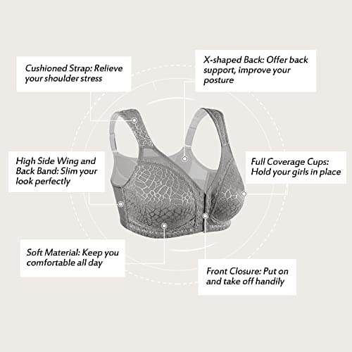 Front Closure Posture Bra for Everyday Back Support