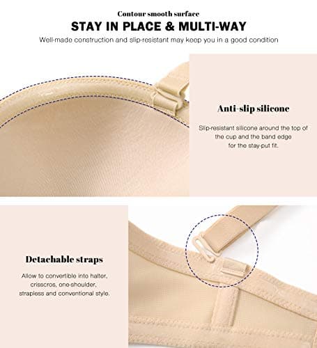HANSCA Plus Size Anti-Slip Lift Underwire Conversion Bra