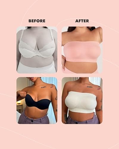 Shapermint Plus Size Strapless Bra - Free Clear Straps Bandeau Top