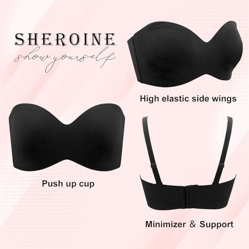 Sheroine Plus Size Seamless Push Up Bra for Large Breasts
