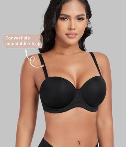 DotVol Plus Size Contour Underwire Bra with Multiway Strapless Back