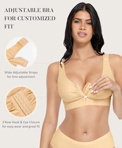 FeelinGirl Post-Surgery Compression Bra with Front Closure & Adjustable Straps