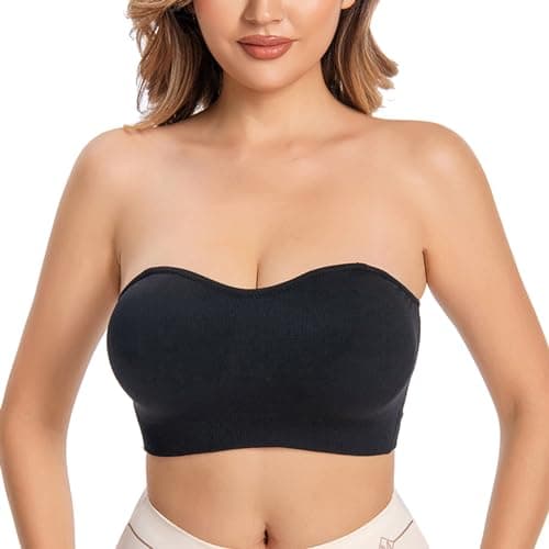 3 PackWireless Tube Top Bra for WomenBreathableSolid Color Stretchy BrasStraplessComfortable