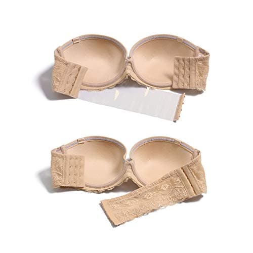 HWDI Clear Back Bra with Lace Padded Underwire Plus Size