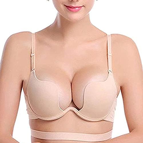 Lefox Women's Deep U Plunge Multi-Way Convertible Bra Criss Cross Low Back Halter