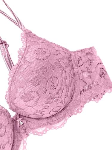 Zossav Lace Push Up Bra with Thick Padding and Underwire