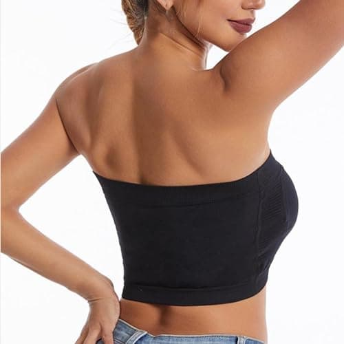 3 Pack Stretch Tube Top Bralette for Women Non Padded Non Slip Seamless