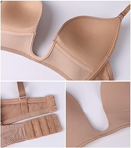 Deep U Plunge Push Up Bra for Women