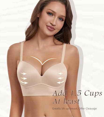 HACI Women's Push Up Plunge V Neck Longline Bralette