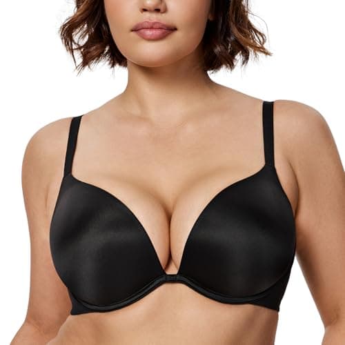 Wingslove Women's Deep V Push Up Bra with Underwire T-Shirt Detail Multiway