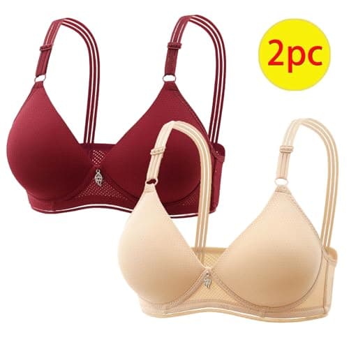 Wireless Push Up Bra for Plus Size Women Solid Color Breathable Bralette