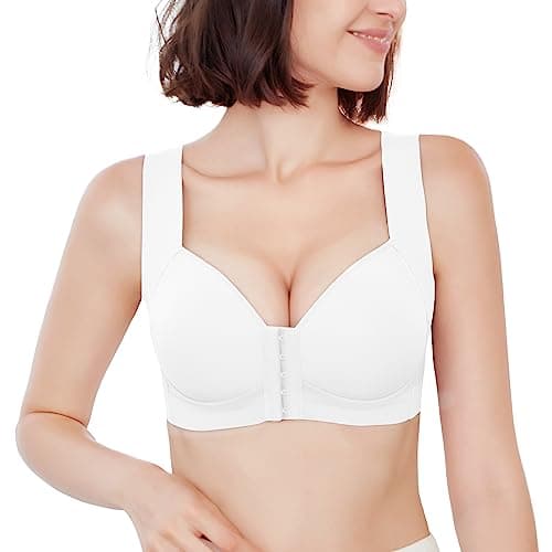 FallSweet Women's Close Front Push-Up Wire-Free Seamless Bra for Comfort