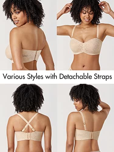 AISILIN Plus Size Big Bust Minimizer Lace Bandeau Bra