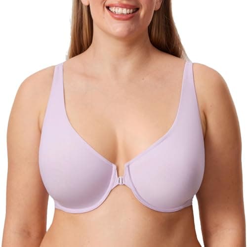 DELIMIRA Plus Size Plunge Underwire Front Closure Seamless Bra