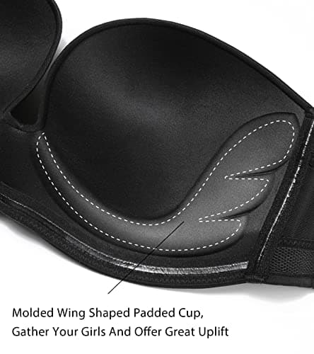 HACI Anti-Slip Push-Up Bra for Women Wireless Padded Stay Put