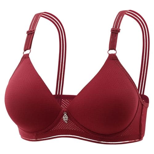 Wireless Push Up Bra for Plus Size Women Solid Color Breathable Bralette
