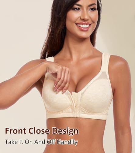 HACI Women's Posture Support Front Closure Wireless Bra