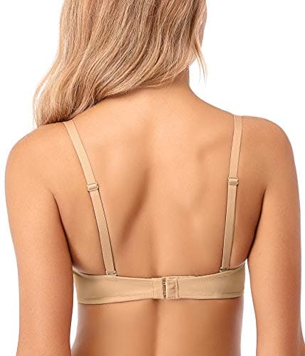 JOATEAY Women's Deep Plunge Convertible Bra with Low Cut Padded Cleavage Enhancer