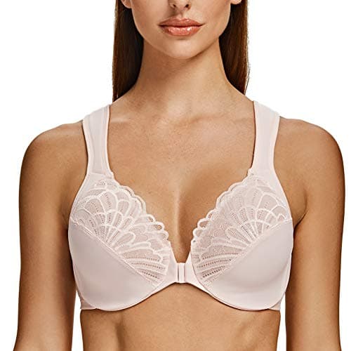 MELENECA Women's Plus Size Front Closure Underwire Bra