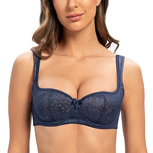 MELENECA Women's Padded Balconette Bras with Underwire