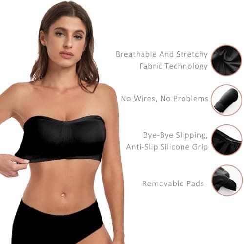 YHGV Convertible Comfort Strapless Bra with Non-Slip Silicone