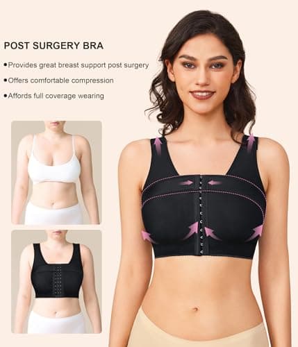 BRABIC Women's Post-Surgery Bra Shaper with Front Closure and Breast Support