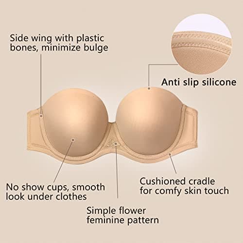 DotVol Women's Plus Size Contour Underwire Bra With Beautiful Back