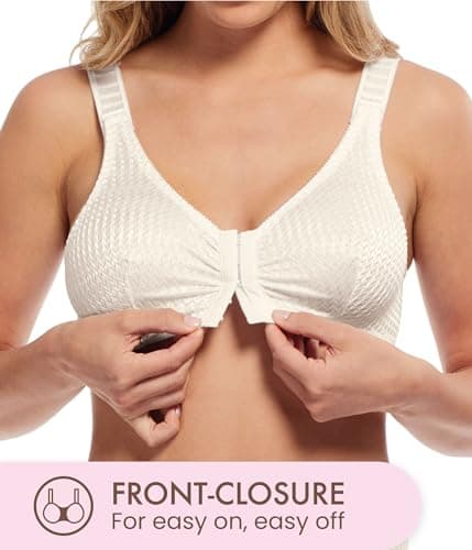 Wirefree Front Closure Bras for Women with Adjustable Straps - Carole Martin