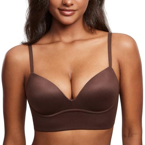 DOBREVA Women'sPush Up T-Shirt Bra No Underwire Plunge