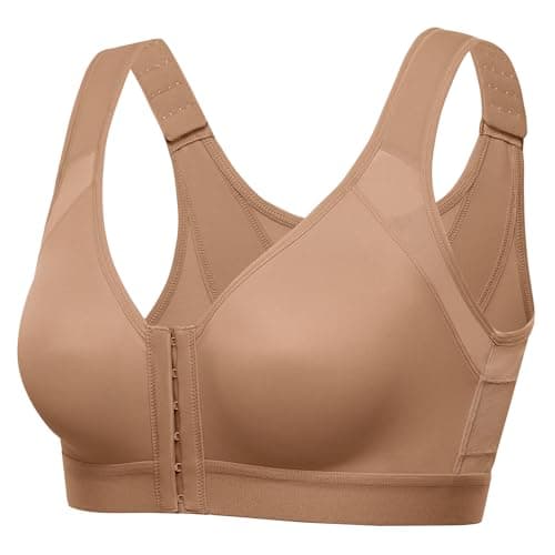 DELIMIRA Women's Front Closure Posture Bras Full Coverage No Underwire Back Support