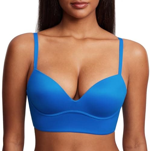 DOBREVA Women'sPush Up T-Shirt Bra No Underwire Plunge