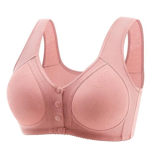 Front Snap Cotton Bras for Women - Full Support, Comfortable, No Underwire