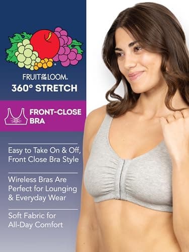 Fruit of the Loom Women's Cotton Front Closure Bra