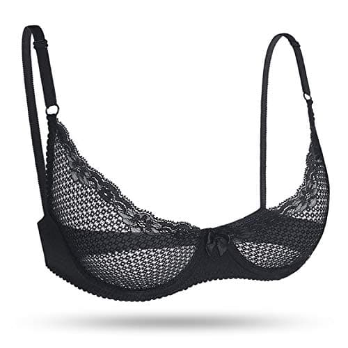 Wingslove Women's Seethrough Lace Balconette Underwire Lingerie