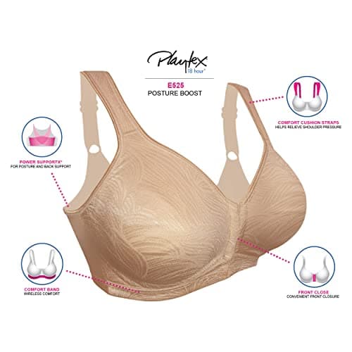 PLAYTEX Women's 18 Hour Wirefree Back Support Bra for Full Coverage Posture Improvement