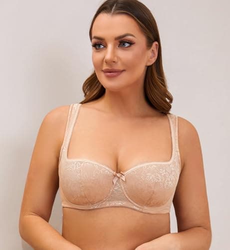 MELENECA Women's Padded Balconette Bras with Underwire