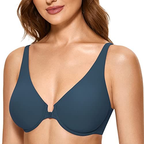 DELIMIRA Plus Size Plunge Underwire Front Closure Seamless Bra