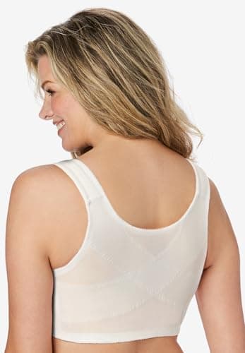 Comfort Choice Plus Size Front-Close Cotton Wireless Posture Bra