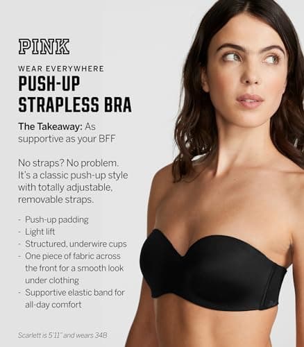 Victoria's Secret Pink Push Up Bra for Women (32A-38DD)