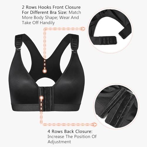 HACI Post-Surgical Wirefree Racerback Mastectomy Bra with Front Closure