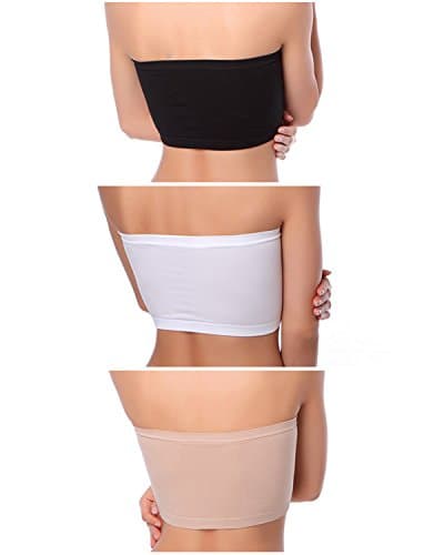 Venbond Women's Seamless Strapless Bralette Padded 3-4 Packs