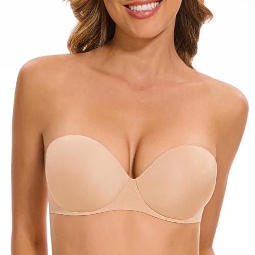 Vinperfor Women's No-Slip Teardrop Push-Up Bra for Dresses-Seamless Concealed Underwire