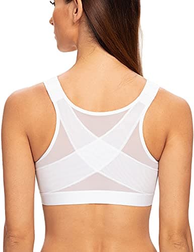 MELENECA Women's Plus Size Post Surgery Wirefree Back Support Bra