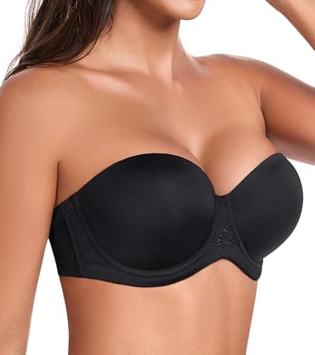 HACI Full Figure Plus Size Underwire Strapless Red Carpet Bra