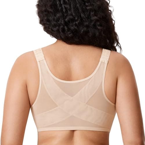 DELIMIRA Plus Size Women's Front Closure Underwire Seamless Posture Bra B-H