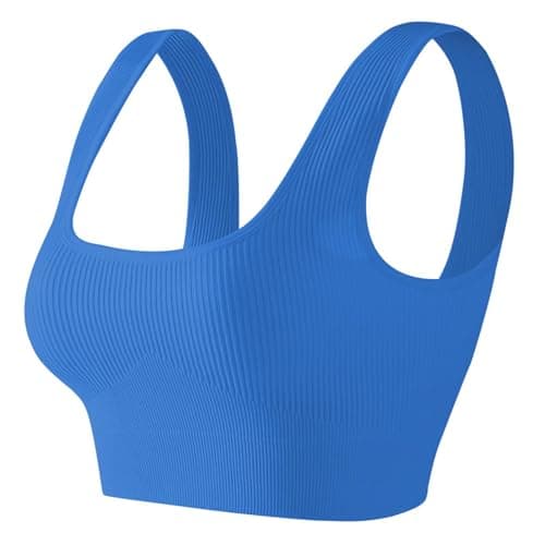 Medium Support Seamless Ribbed Sport Bralette for Women Yoga Workout