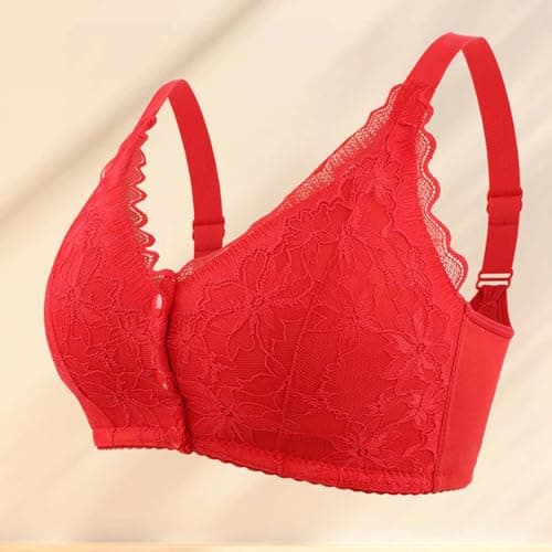 Floral Lace Bralette for Women - Wireless, Comfortable, Front Closure Sleep Bra