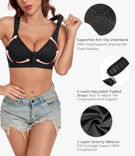 HACI Post-Surgical Wirefree Racerback Mastectomy Bra with Front Closure