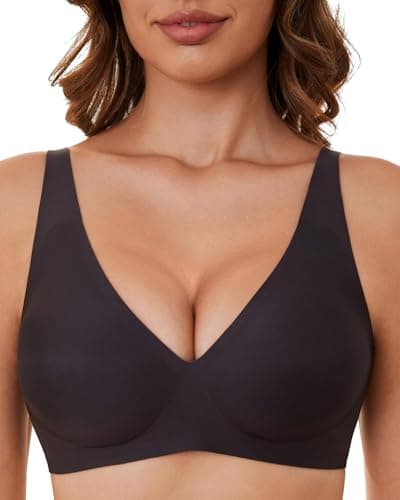 OXYIBRAS Smooth V-Neck Bras for Women No-Wire Seamless Sleep Bralette